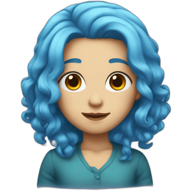 blue-haired emoji