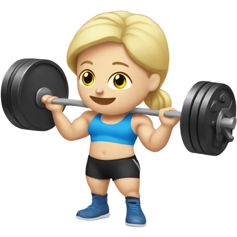 Blond Weightlifter holding “For-Way” sign emoji