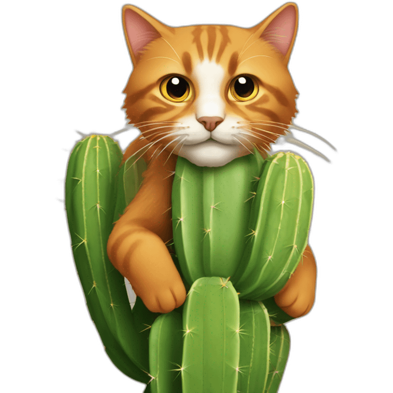 Un cactus qui fait un tchèque a un chat roux emoji