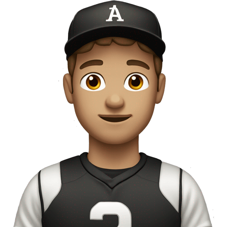 white young man with brown hair and black baseball cap emoji