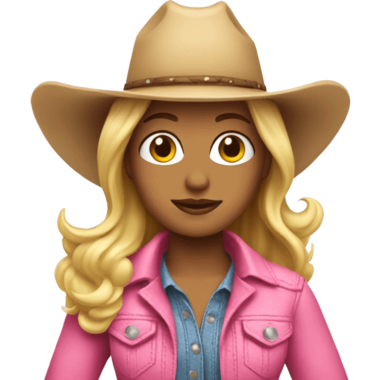 blonde girl pink cowgirl emoji