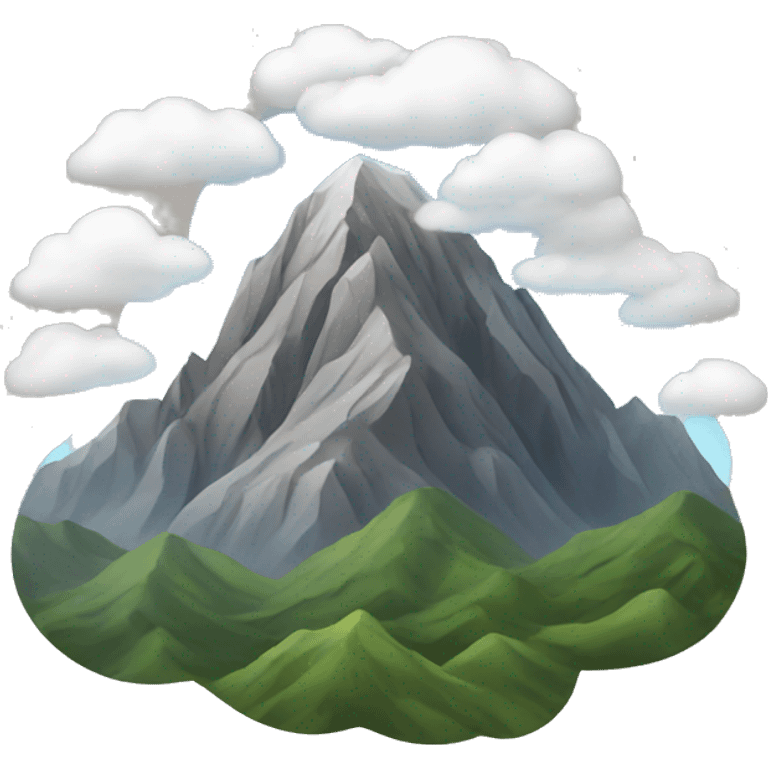 mountain with clouds around the top emoji