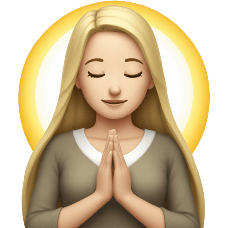 White girl praying emoji