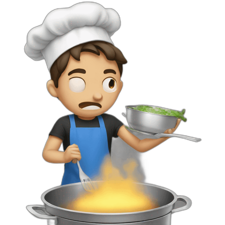 crying boy cooking emoji