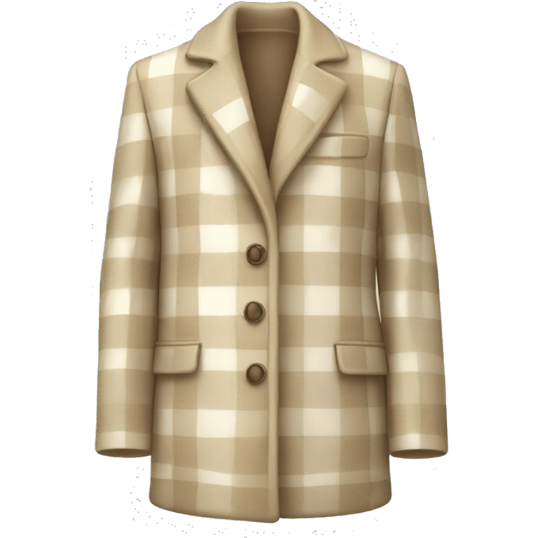 beige and white checkered coat emoji