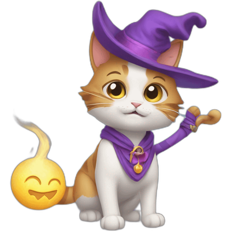 a cat using a magic spell emoji