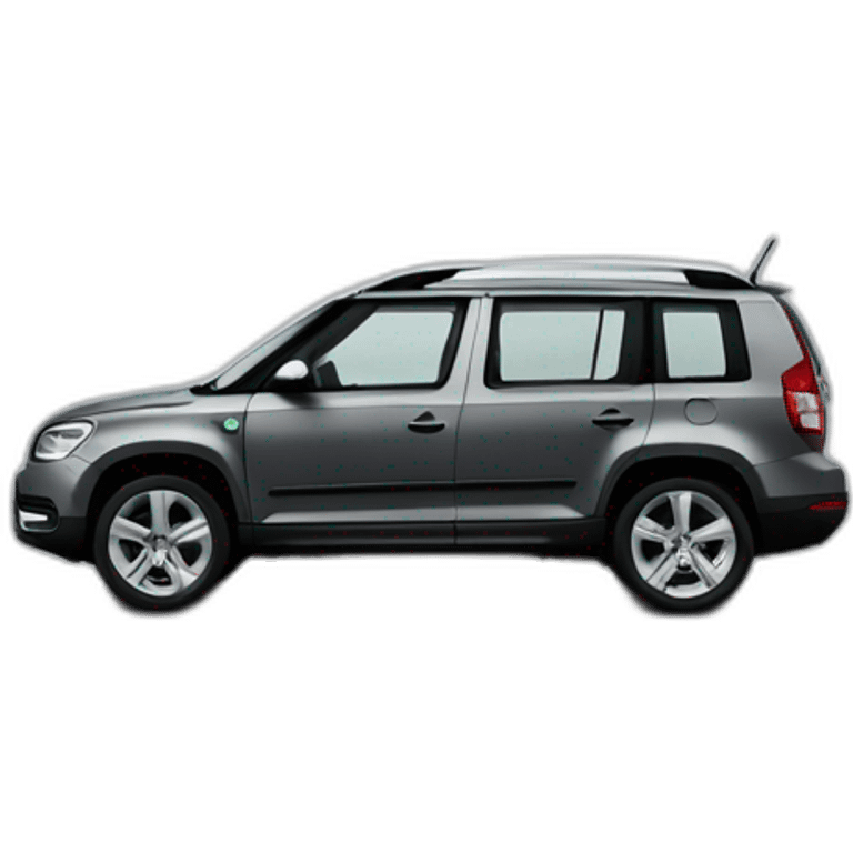 “Skoda Yeti” car in dark grey color emoji