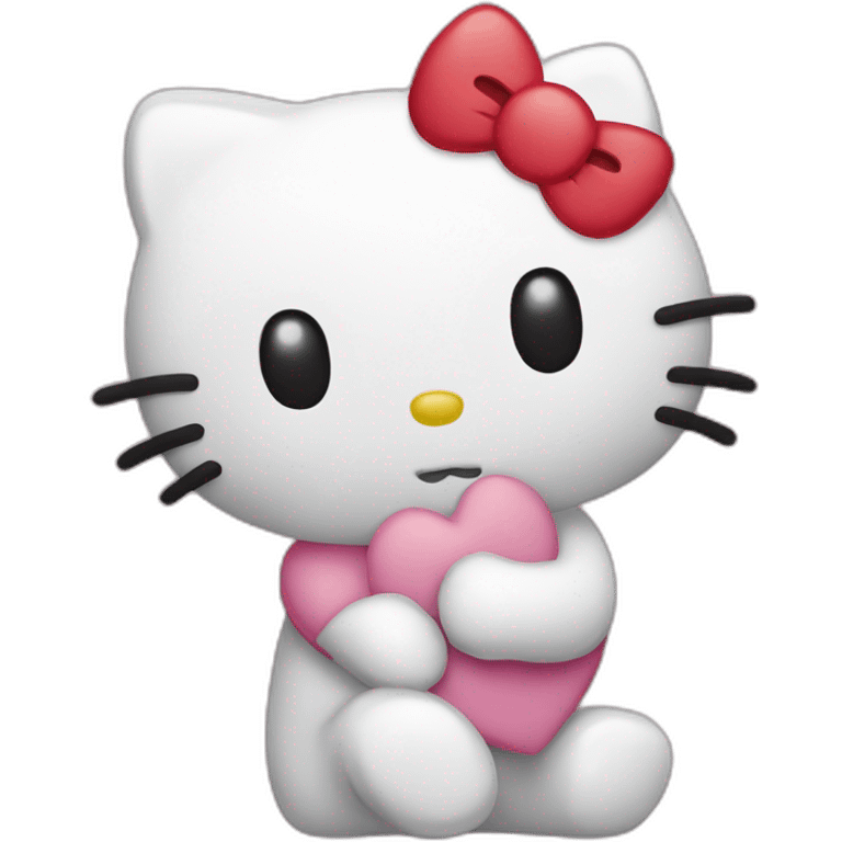 Hello kitty giving a kiss emoji