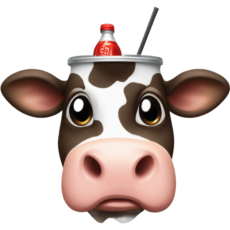 cow with a soft drink emoji