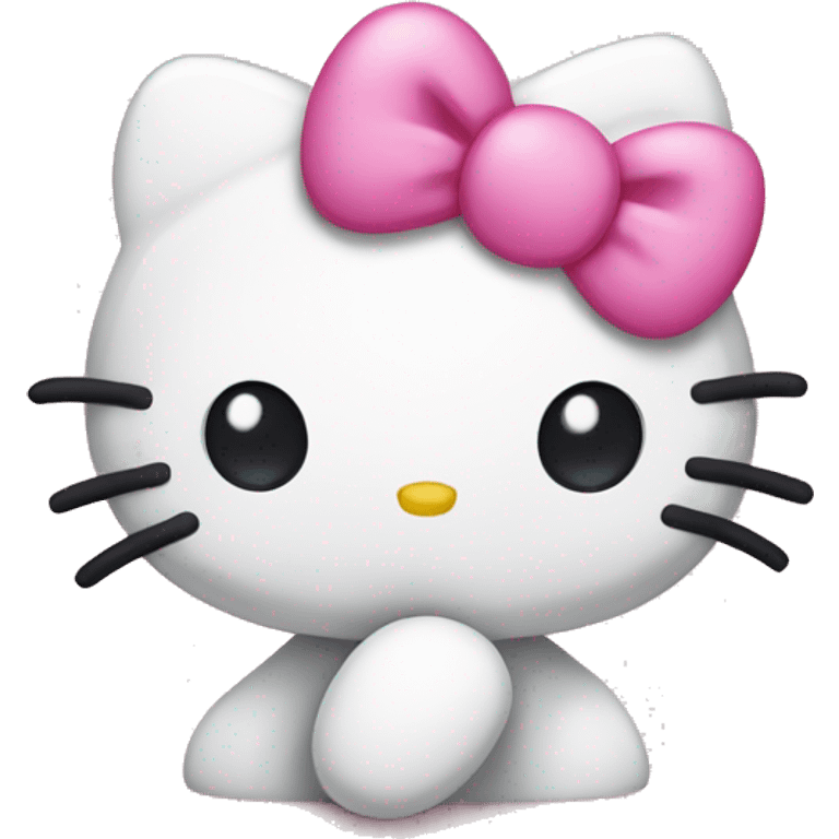 hello kitty with pink bow and pink bubble around her  emoji