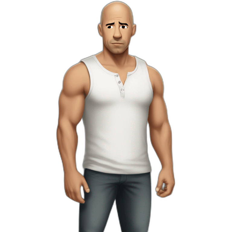 vin diesel serious cartoon wearing henley  emoji