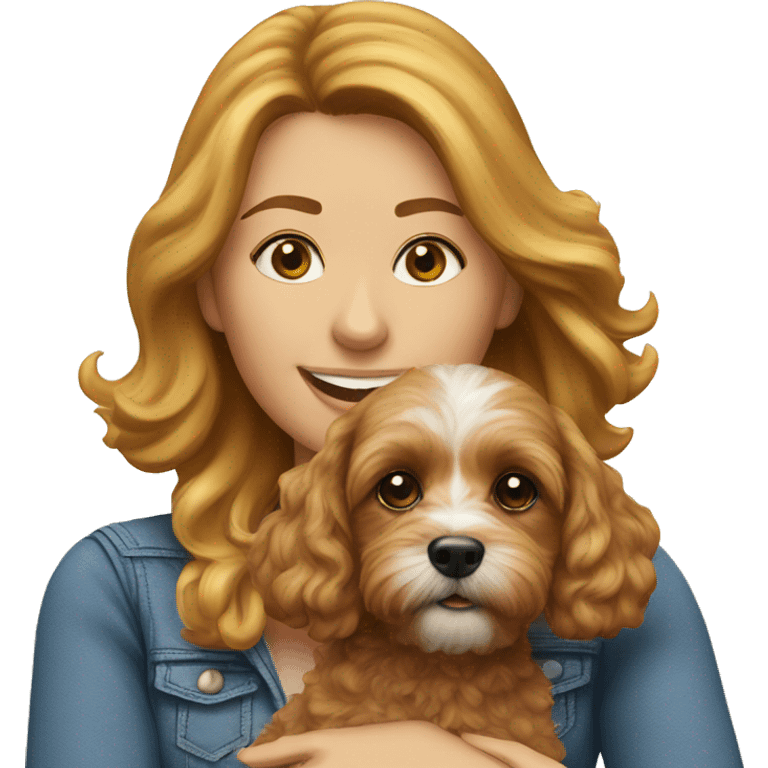 Cavapoo with woman emoji