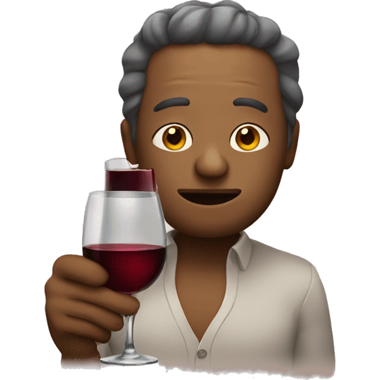 tired emoji with a glass of wine emoji