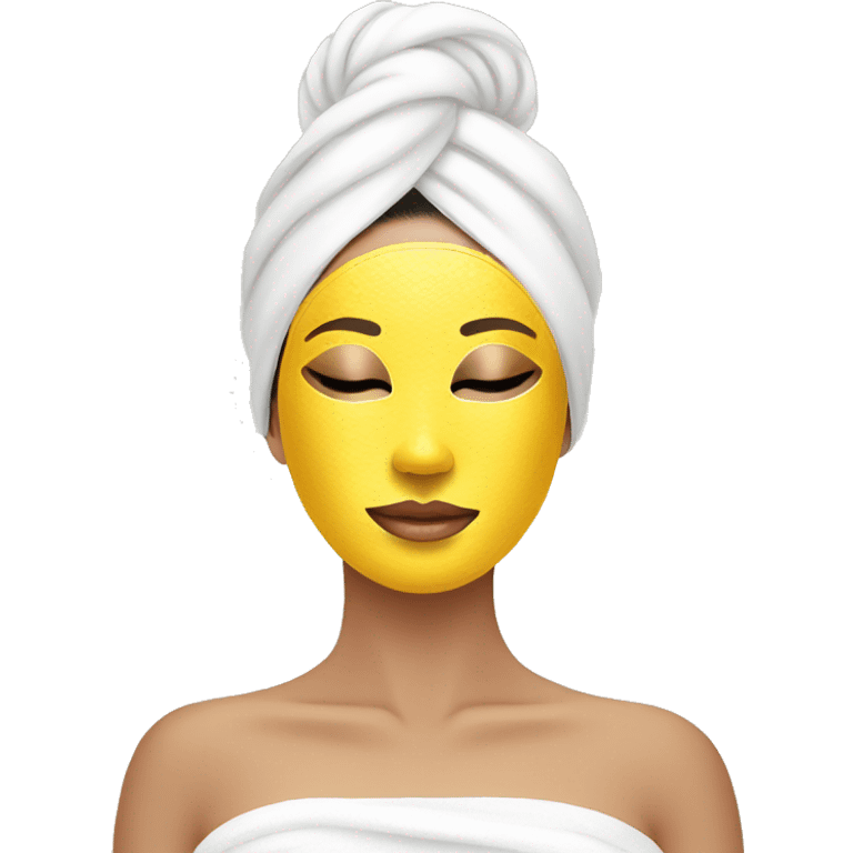 Lady with face mask spa beauty full face relaxing emoji