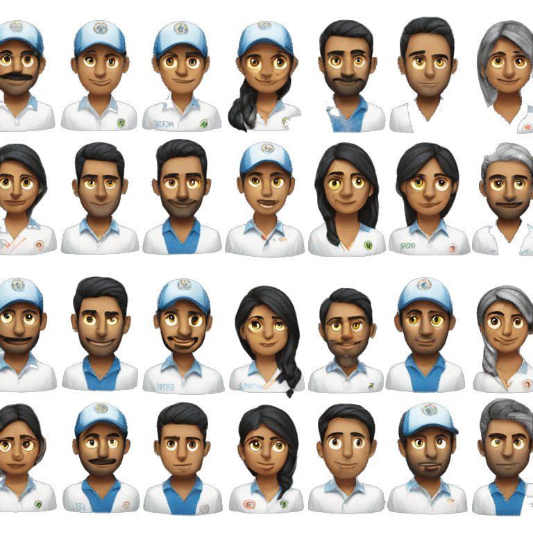 Indian cricket team men and woman emoji