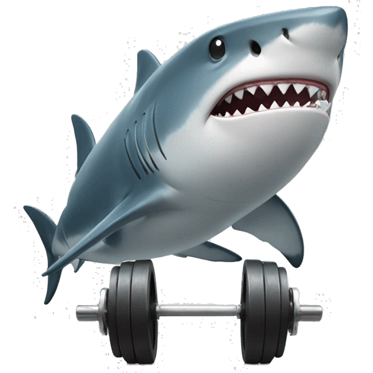 Shark surfing while lifting weights emoji