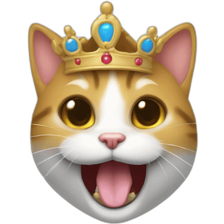 Un chat en pleine possession du crâne de la reine emoji