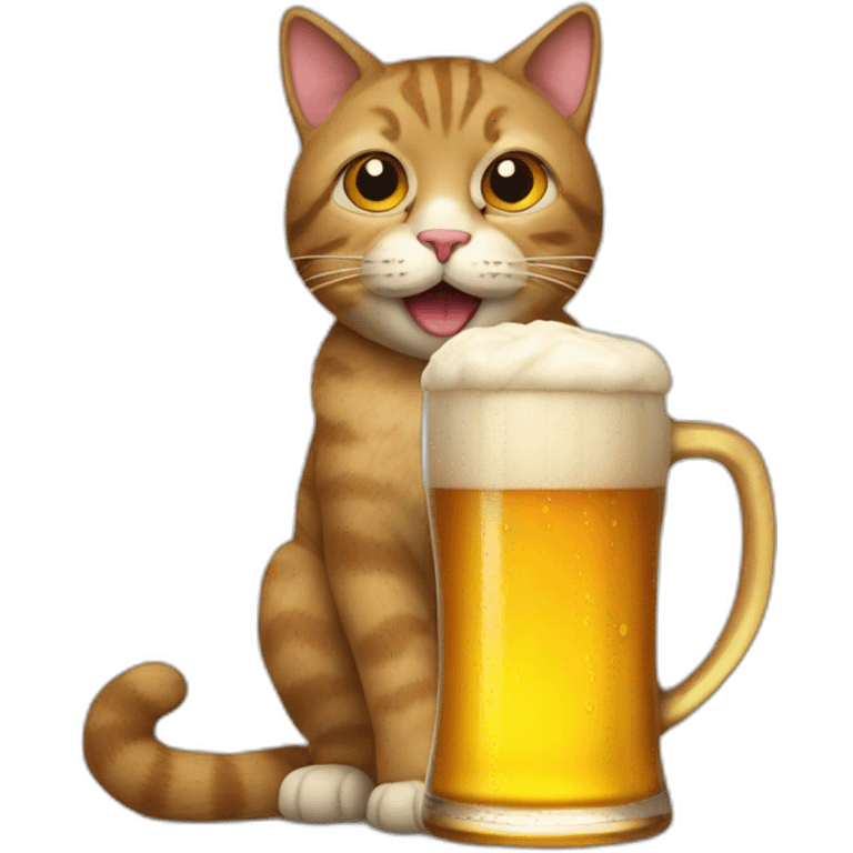 Cat with beer emoji