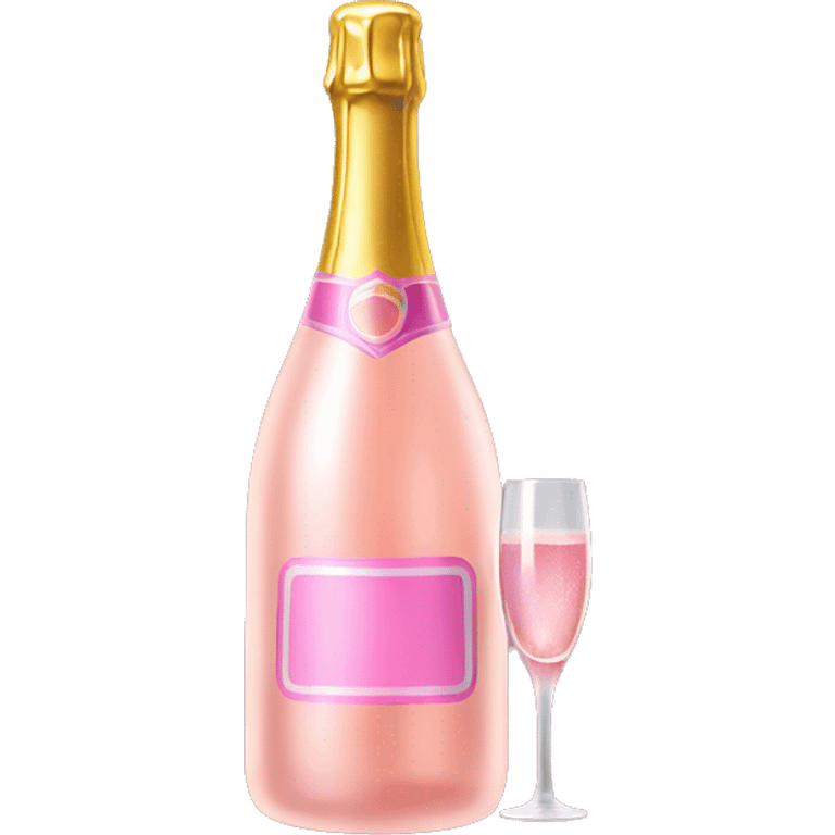 Pink champagne bottle  emoji