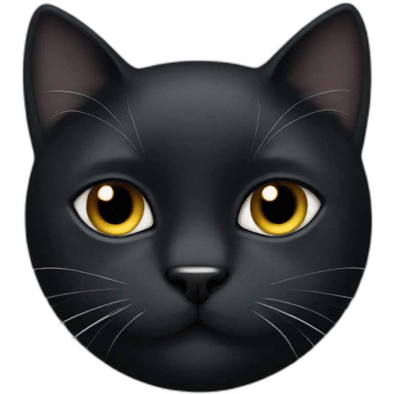 Black cat with white moustache emoji