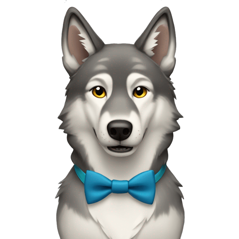 Wolfdog with bowtie emoji