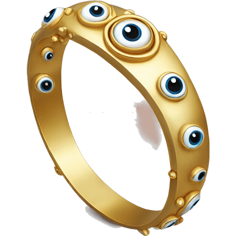 very thin gold bangle ring studded with eyeballs emoji