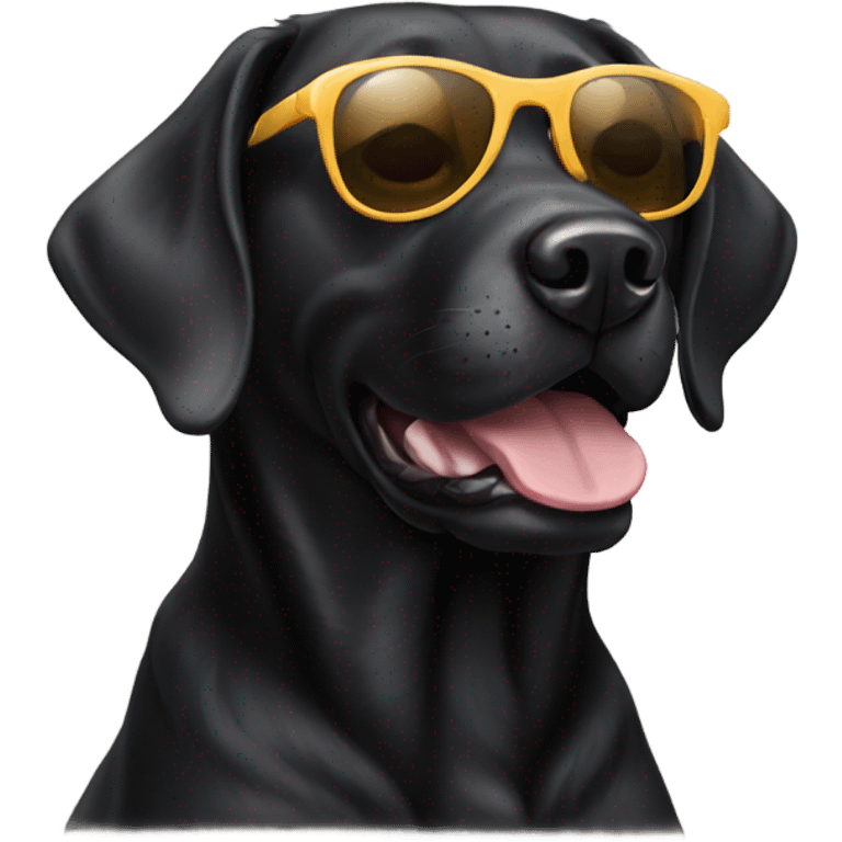 Black lab wearing sunglasses emoji