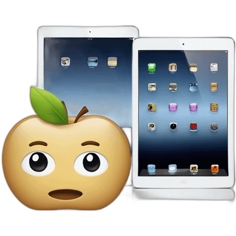 apple iphone next to apple ipad emoji