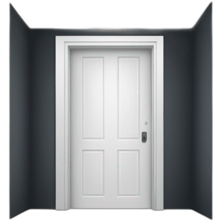 White door half open with dark room emoji