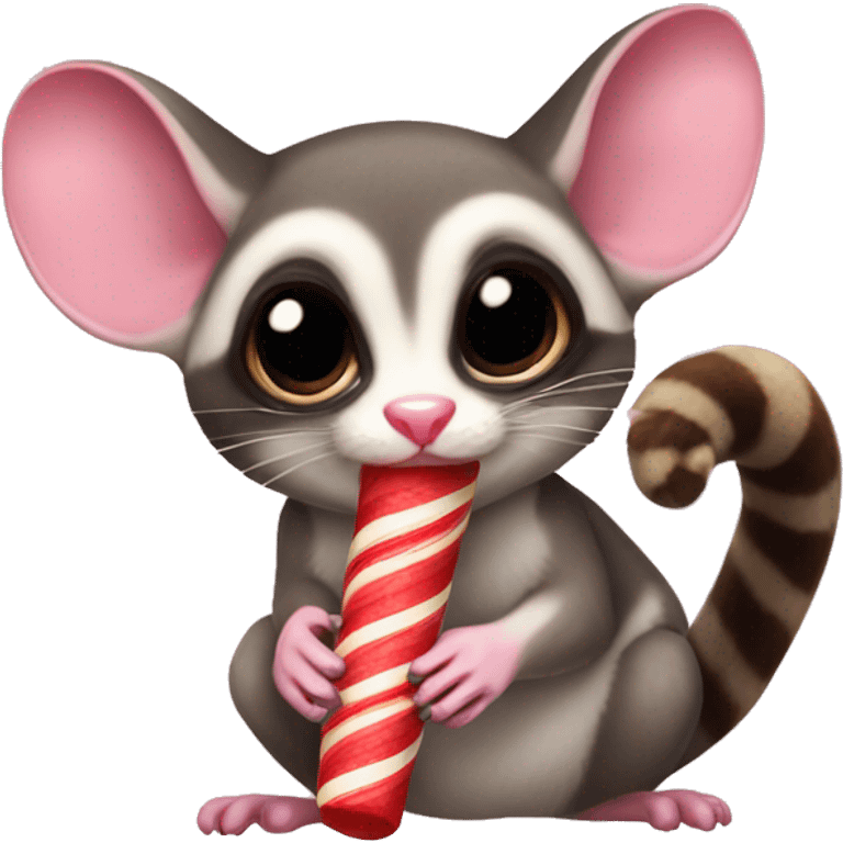 sugar glider eating candy cane emoji