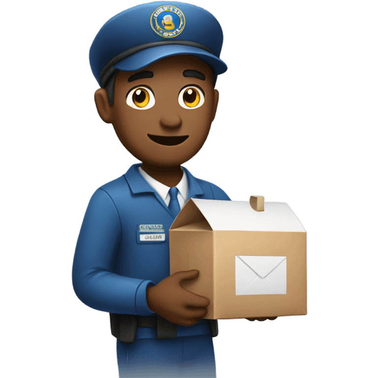 Mailman carrying a coffe emoji