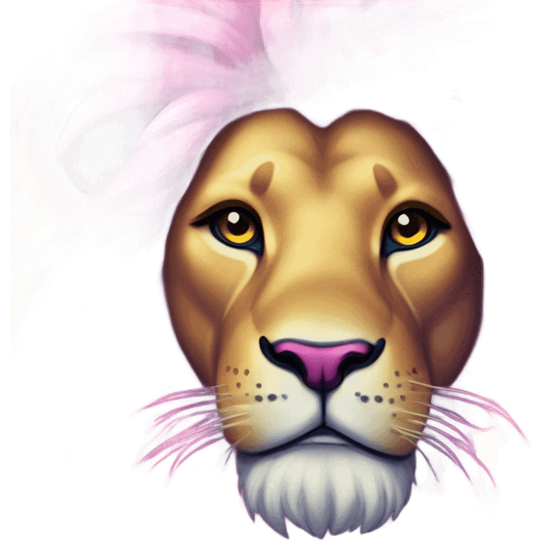 Lisa frank lion with glitter mane emoji