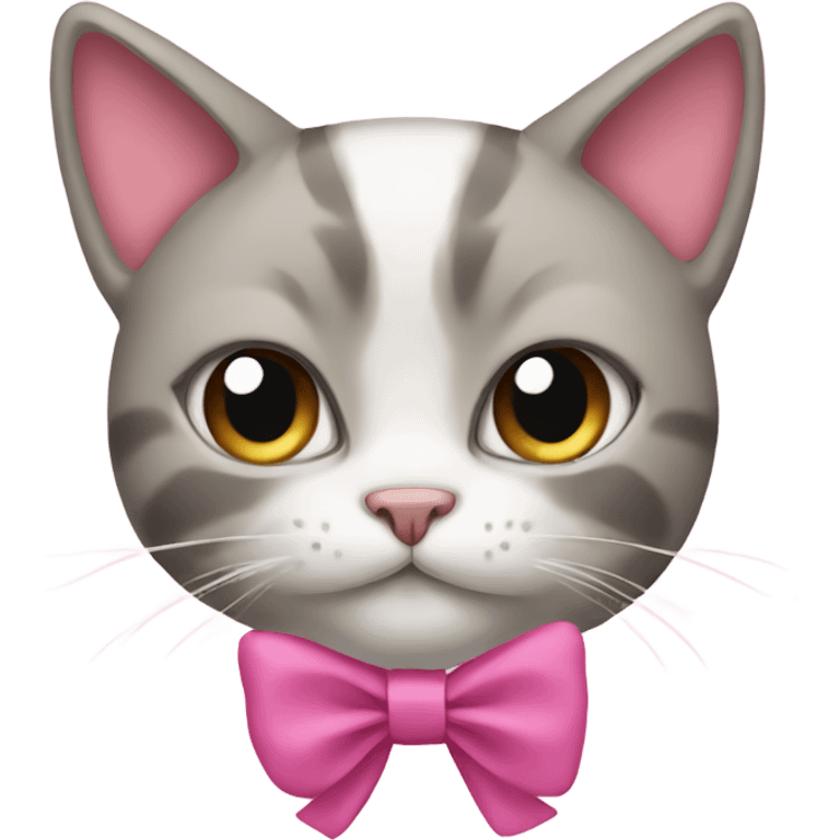 Cat with a pink bow emoji