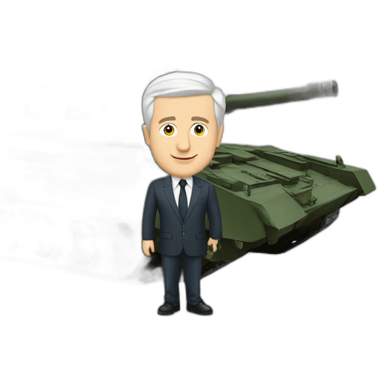 Volodimir Zelenski dans un tank russe emoji