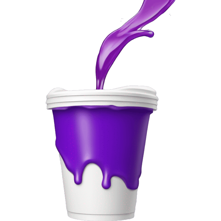 white styrofoam cup pouring out a purple liquid emoji