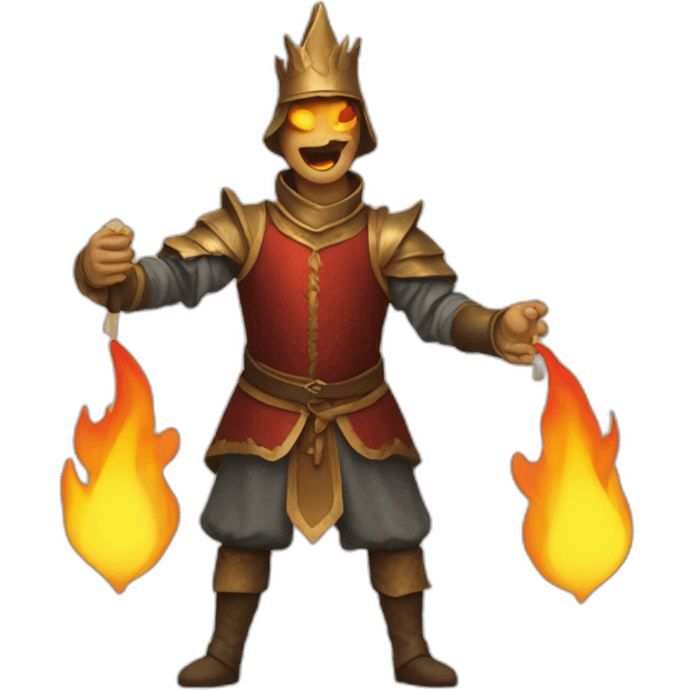 medieval fireeater acting for audience, torso, without the audience emoji