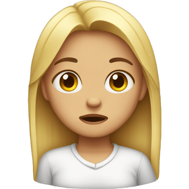 girl with crying face emoji