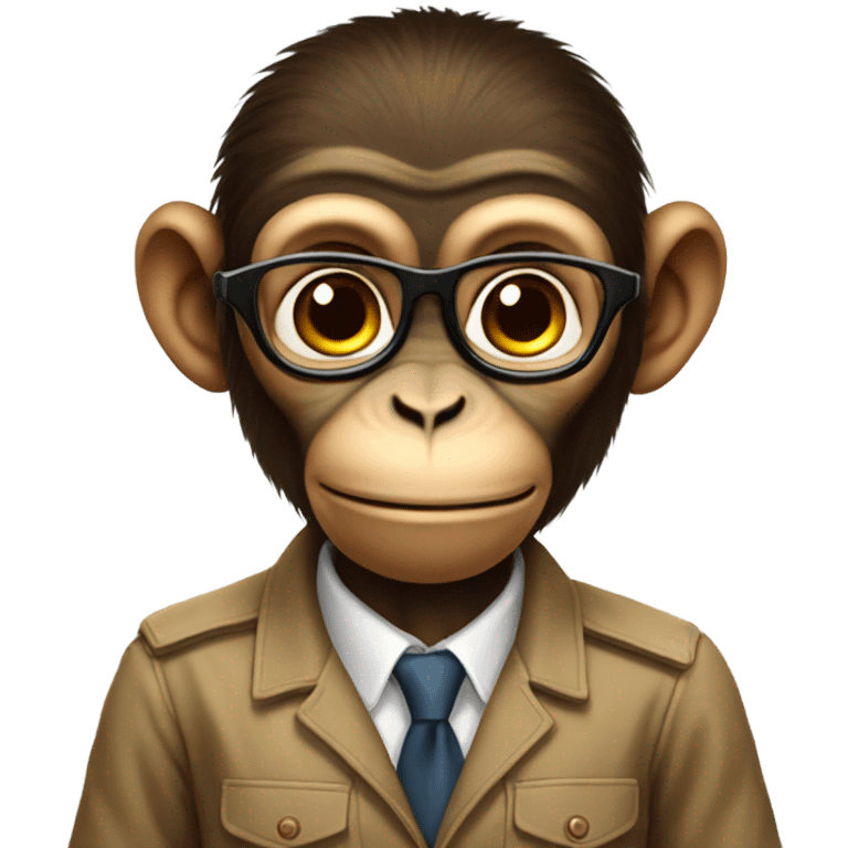 Intelligent monkey that looks super smart emoji