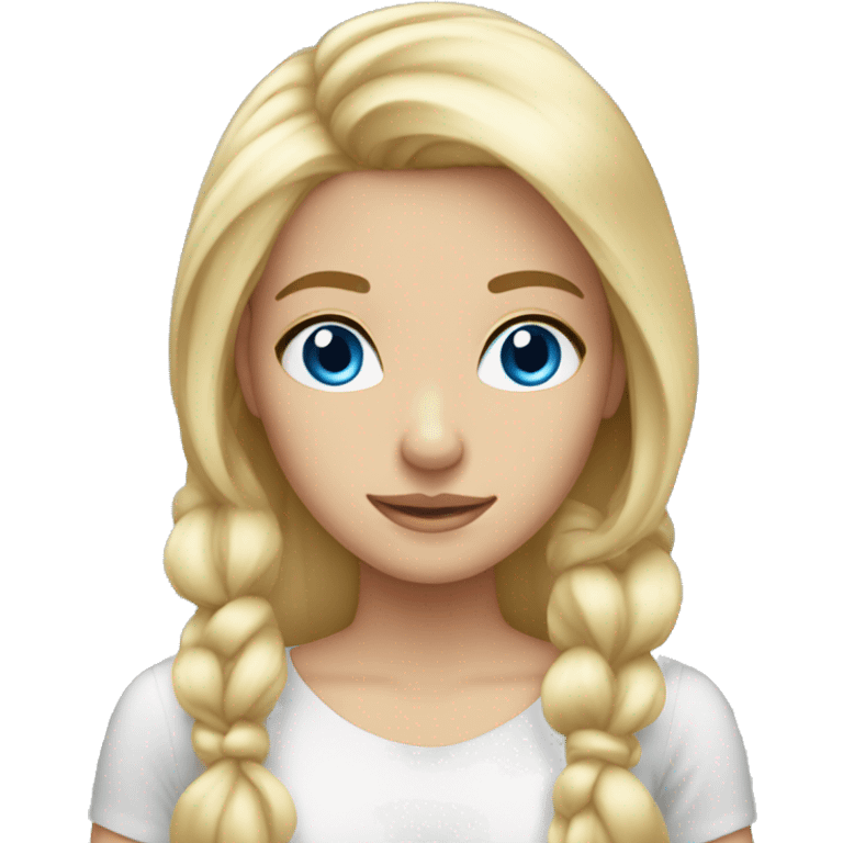 Blonde girl blue eyes bows in hair emoji