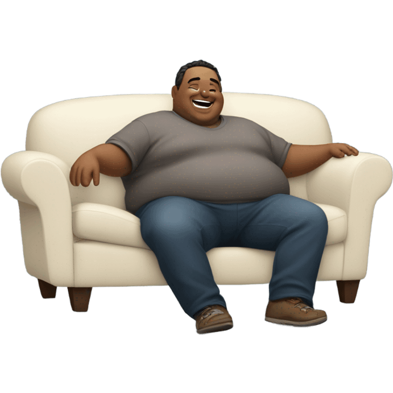 fat guy happily resting on couch emoji