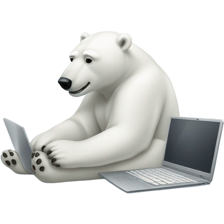 Polar bear with laptop emoji