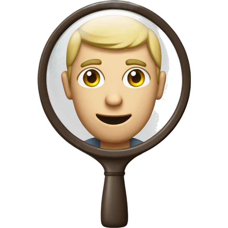 man with see through magnifying glass emoji