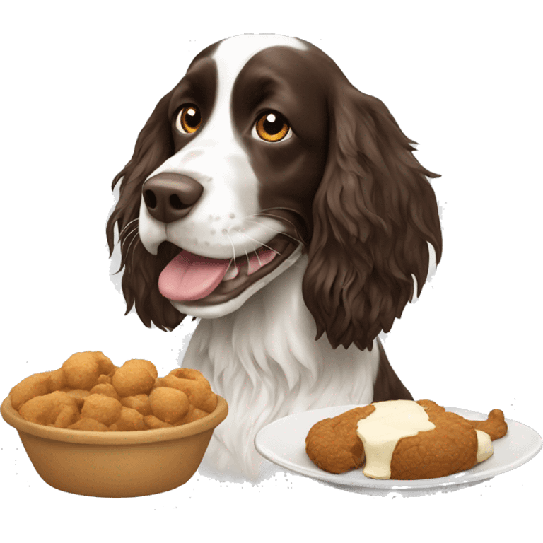 springer spaniel eating emoji