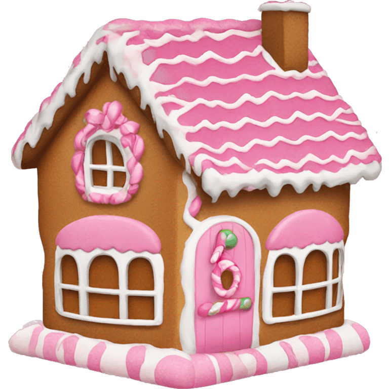 Pink gingerbread house  emoji