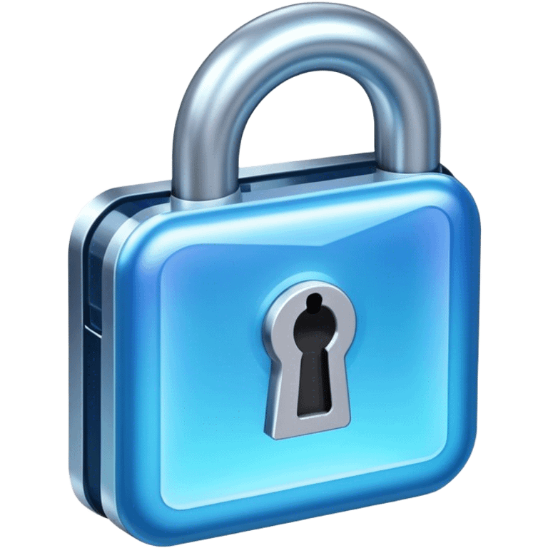 Holographic blue lock emoji