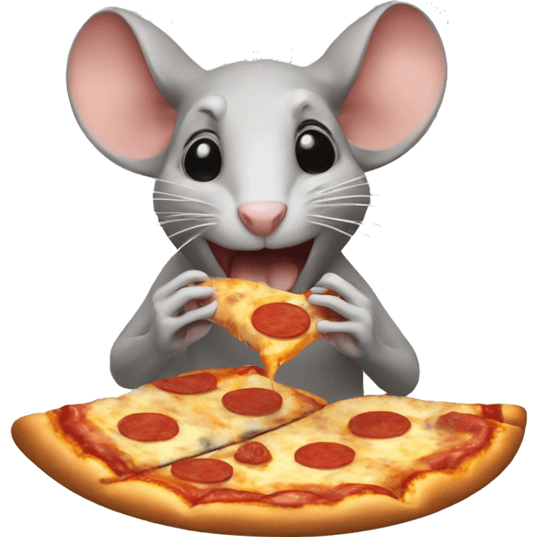 Rat eating a pizza emoji