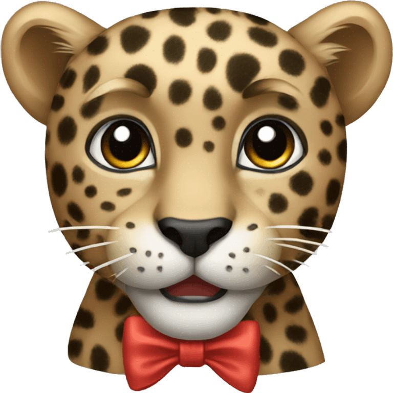 Leopard black bow emoji