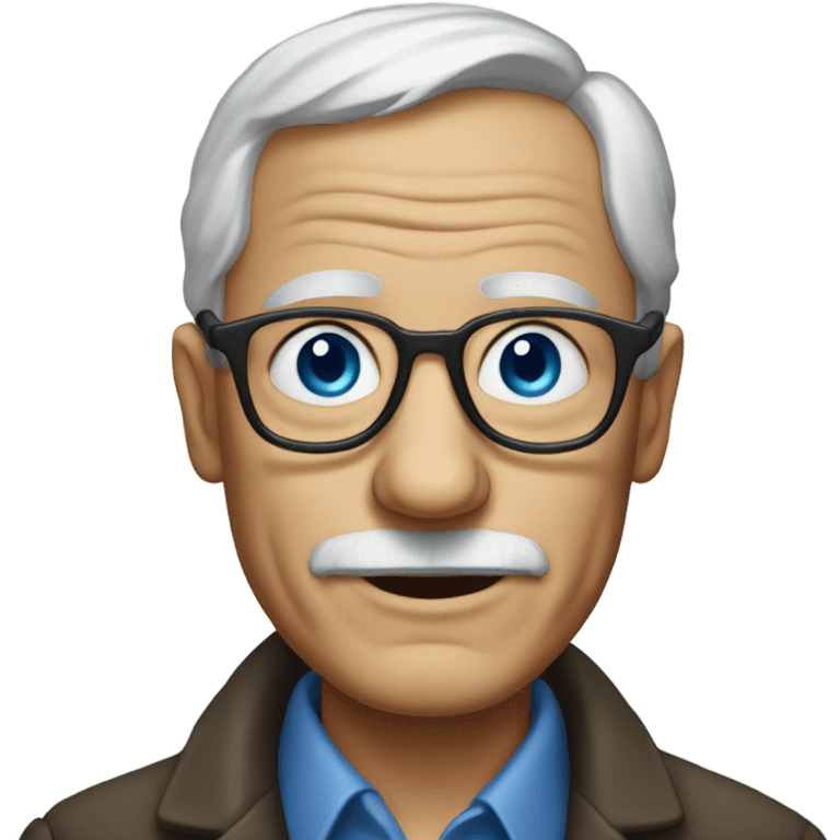 old man with blue eyes and glasses portrait emoji