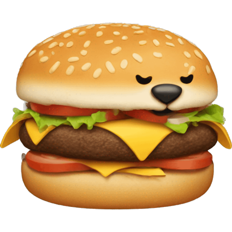 hamburger with a dog inside emoji