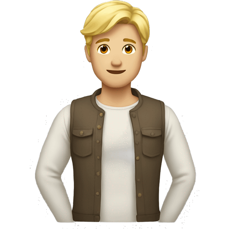 Man with blonde hair with his arms across his chest  emoji